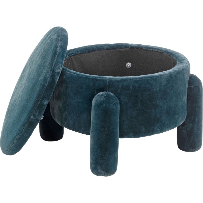 Tabouret coffre bleu Ø54cm