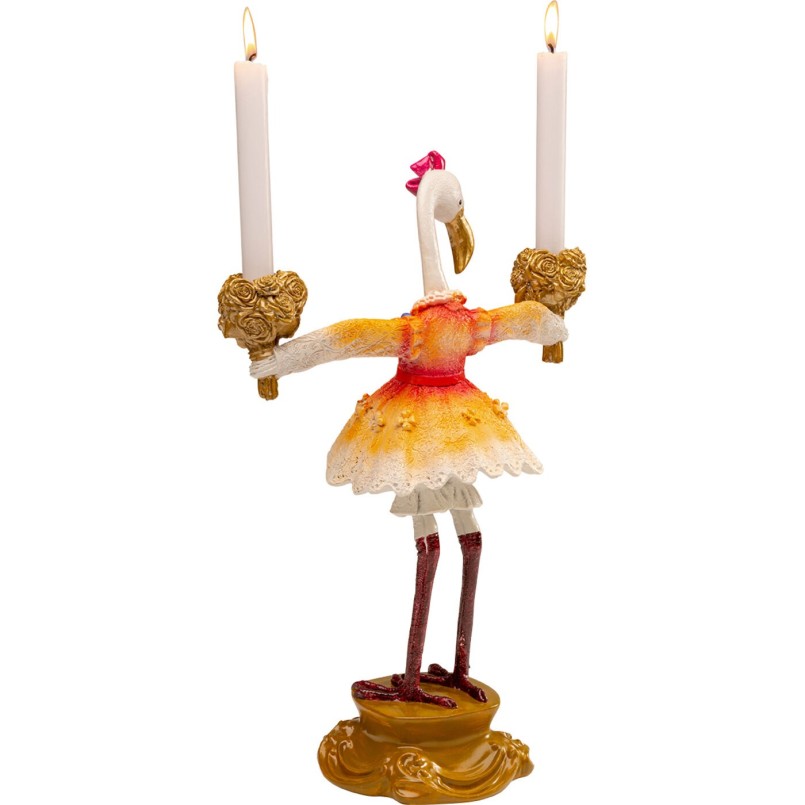 Chandelier flamant rose en robe orange - Kare Design