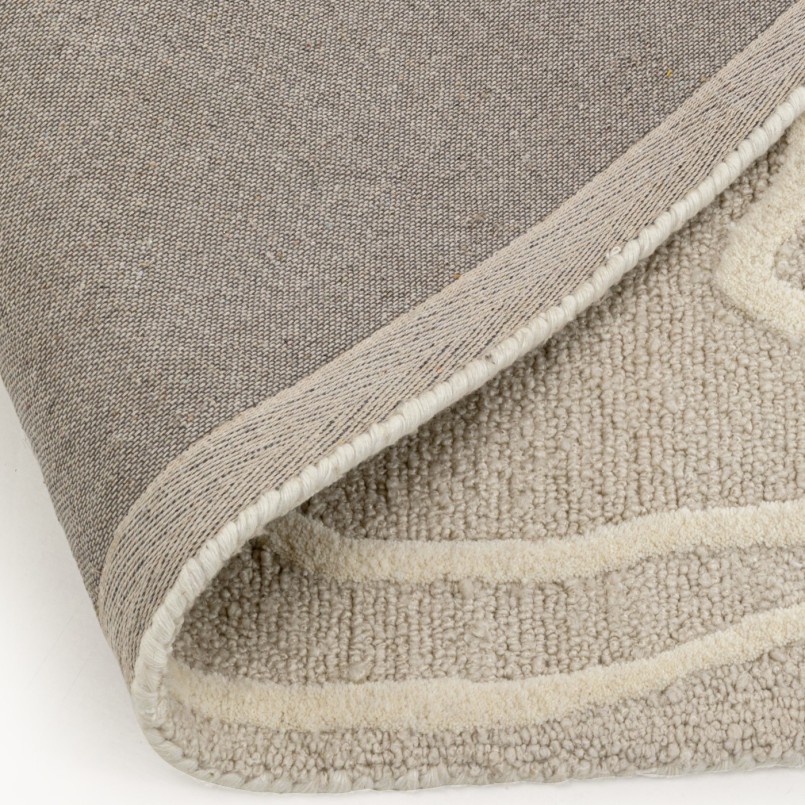 Tapis gris et beige lignes fluides abstraites - Line - Kare Design