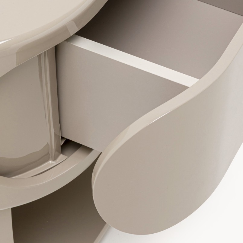 Nightstand Groove taupe Kare Design