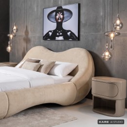 Table de chevet taupe avec tiroir - Groove - Kare Design