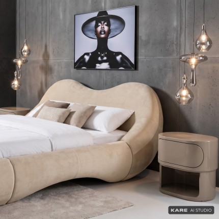 Nightstand Groove taupe Kare Design