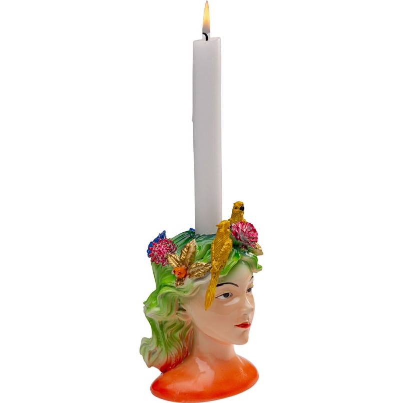 Chandelier femme coiffée de perroquets jaunes - Kare Design