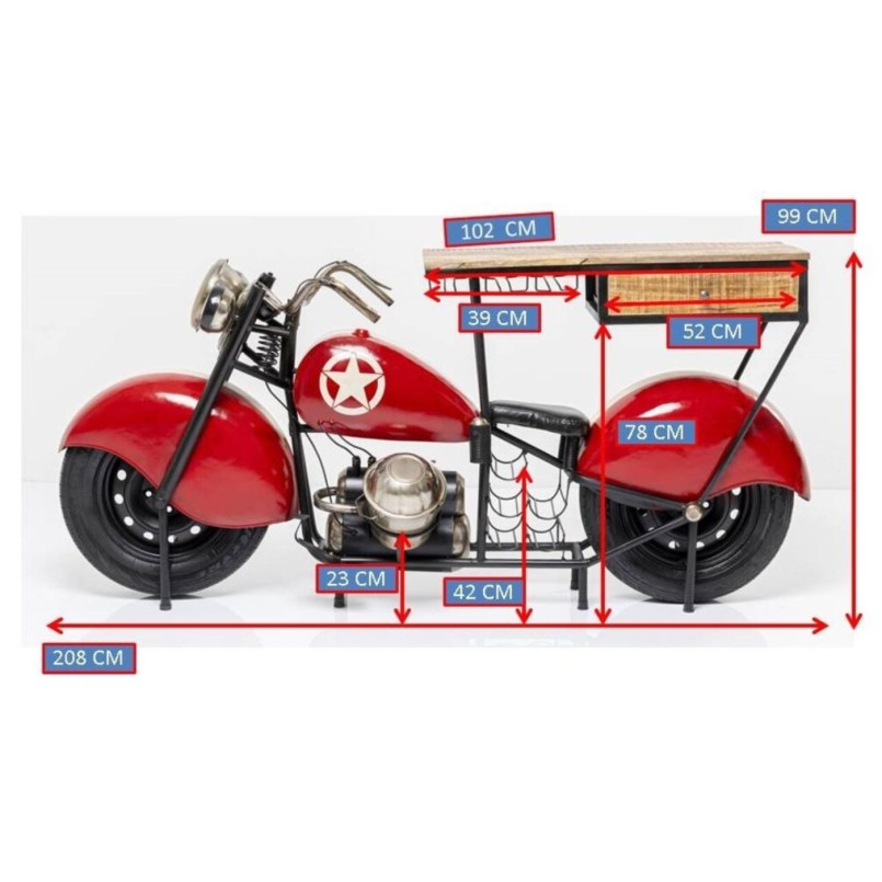 Table de bar moto rouge - Kare Design