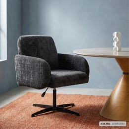 Chaise avec accoudoirs pivotante grise - Tabea - Kare Design