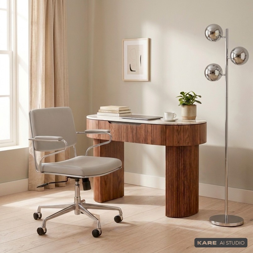 Bureau brun plateau en grès - Ruben - Kare Design