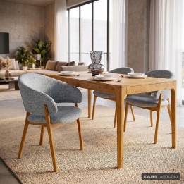 Chair with armrests August Melange blue Kare Design