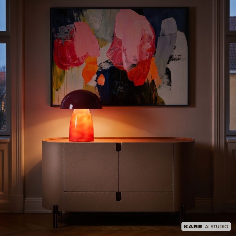 Table Lamp Fungo 37cm raspberry Kare Design