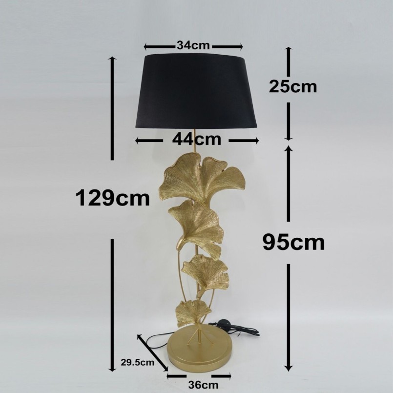 Vloerlamp ginkgobladeren 129cm goud Kare Design