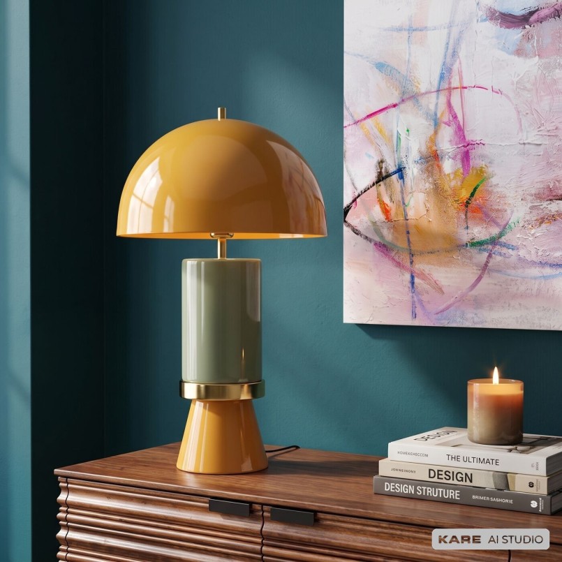 Lampe rétro jaune et verte - Josy - Kare Design
