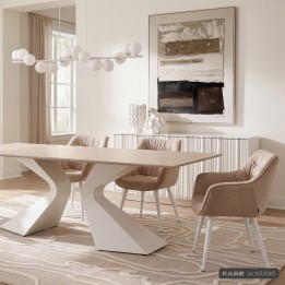Stoel met armleuningen Thelma beige Kare Design