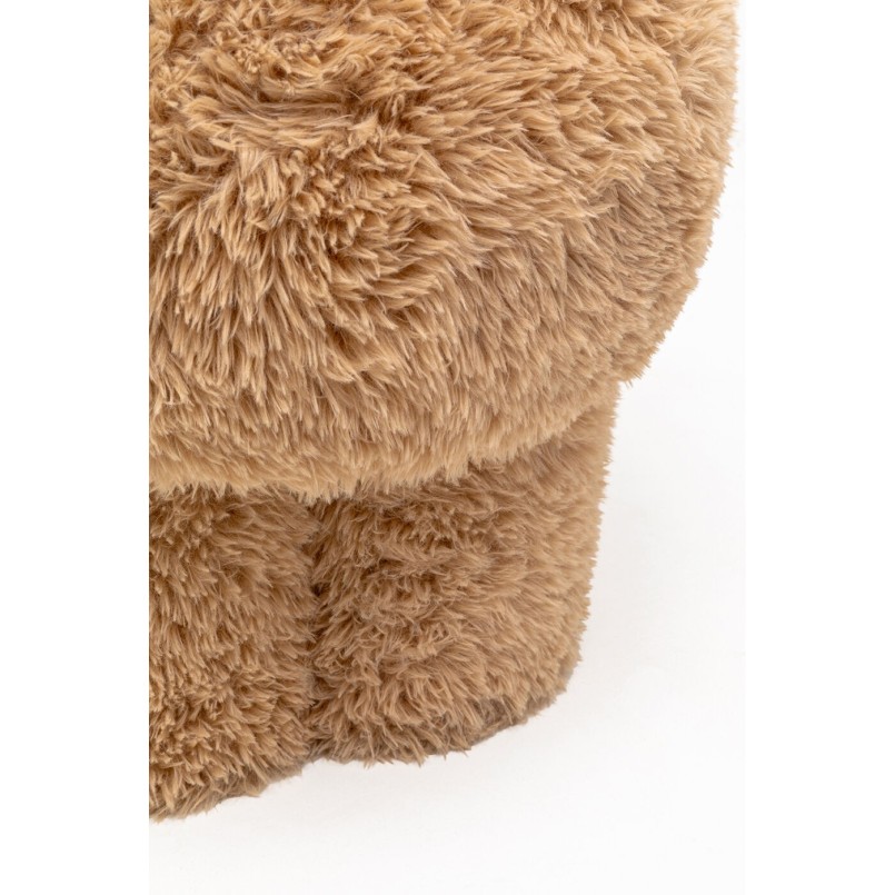 Tabouret taupe à poils longs - Softy - Kare Design