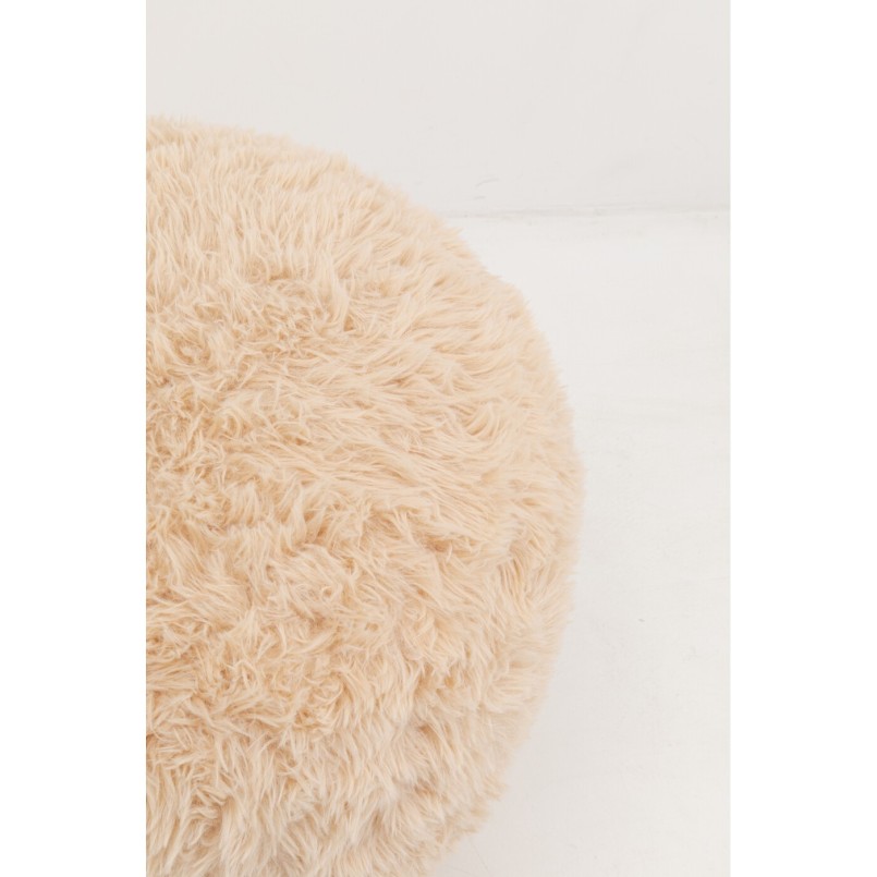 Tabouret beige à poils longs - Softy - Kare Design