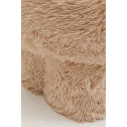 Tabouret beige à poils longs - Softy - Kare Design