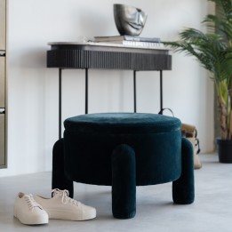 Stool Trunk Ø54cm blue Kare Design