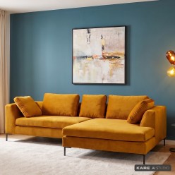 Canapé d'angle en velours doré - Gianni - Kare Design