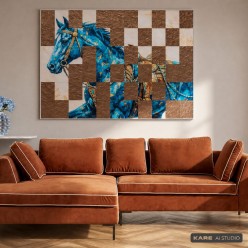 Canapé d'angle en velours marron - Gianni - Kare Design