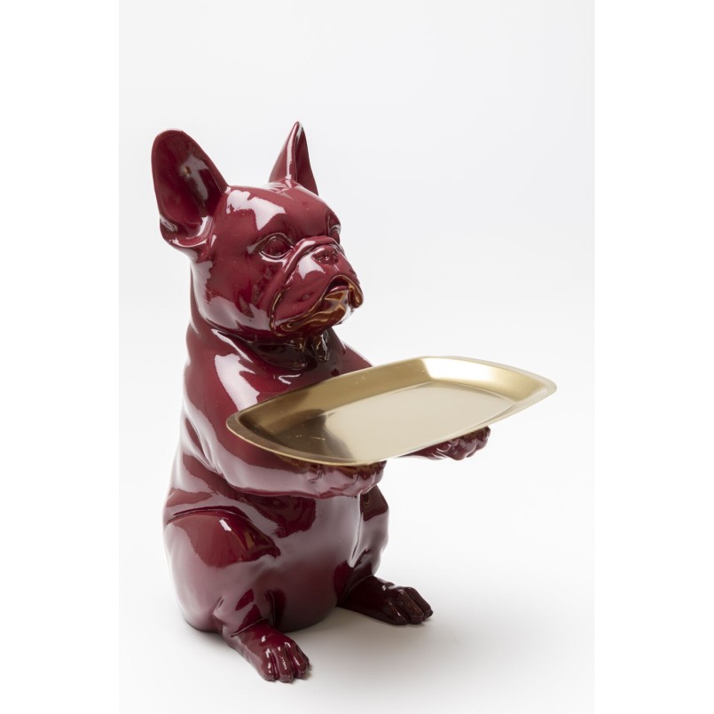 Figurine décorative Dining Dog rouge 28cm
