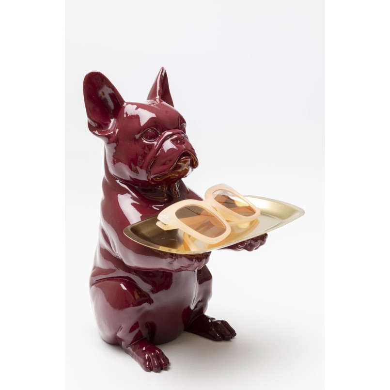 Figurine décorative Dining Dog rouge 28cm