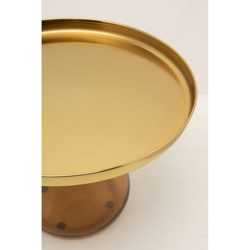 Amber Glass and Gold-Toned Steel Coffee Table - Bottiglia - Kare Design