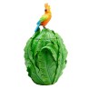 Doos met groene blaadjes en oranje papegaai - Kare Design