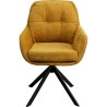 Chaise avec accoudoirs pivotante jaune - Molly - Kare Design