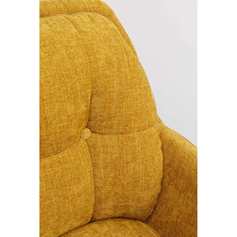 Chaise avec accoudoirs pivotante jaune - Molly - Kare Design