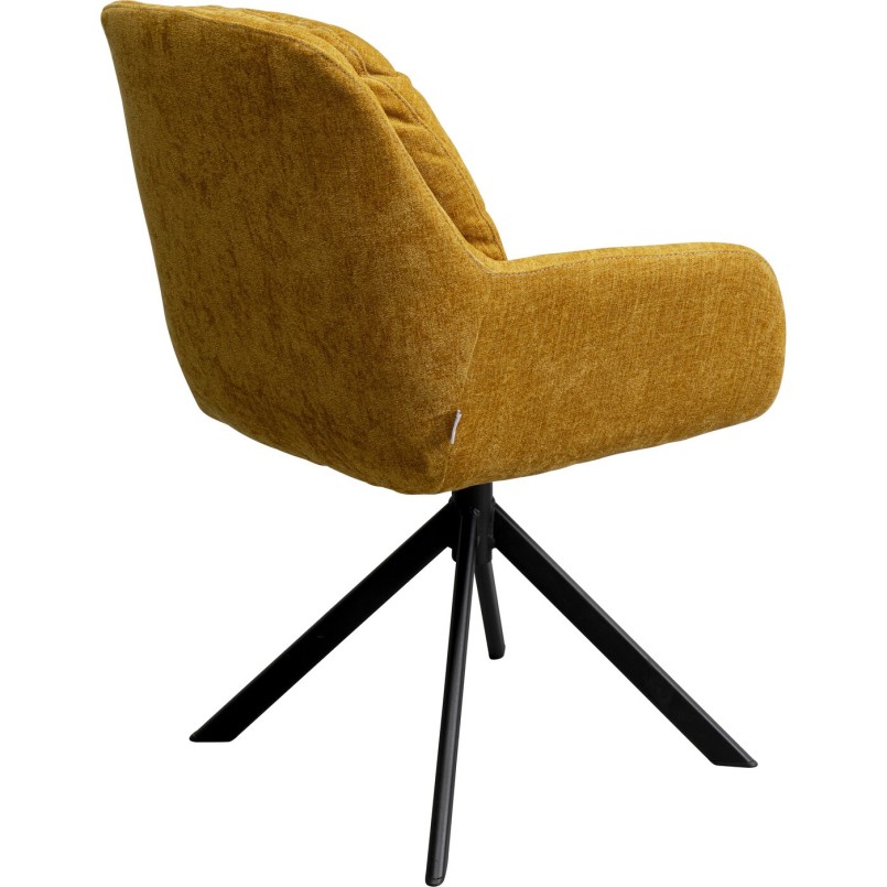 Chaise avec accoudoirs pivotante jaune - Molly - Kare Design