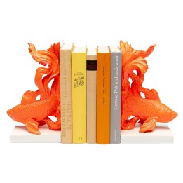 Serre-livres blanc et orange carpes koï - Kare Design