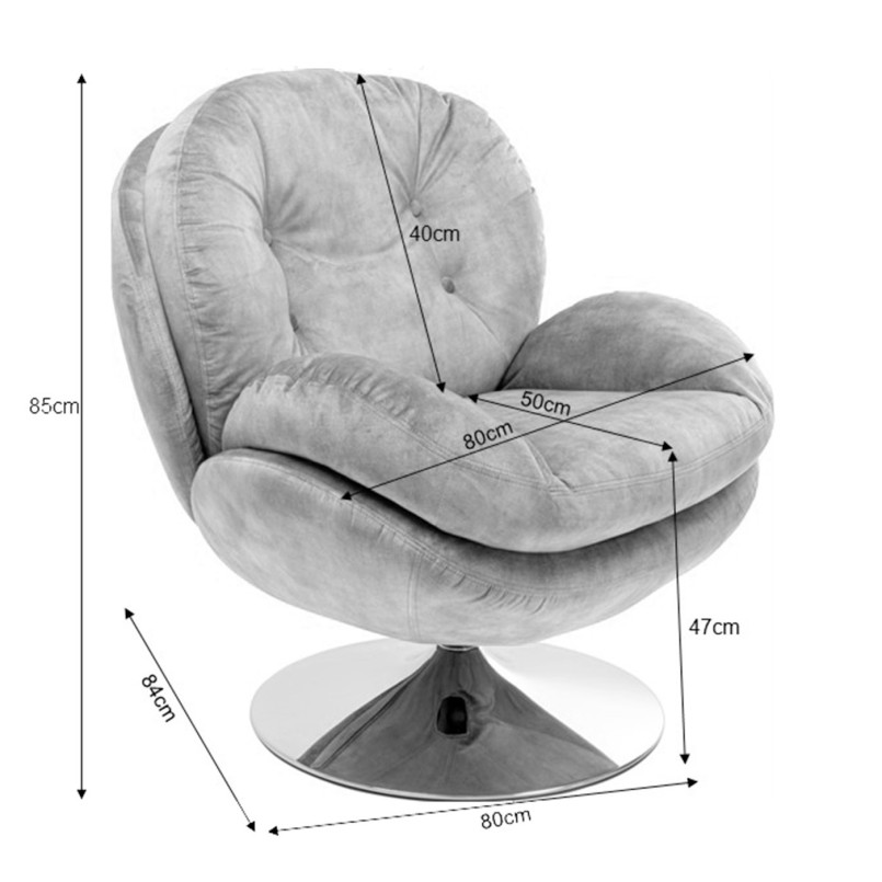 Fauteuil pivotant en velours rouge foncé - Cosy - Kare Design