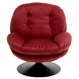 Fauteuil pivotant en velours rouge foncé - Cosy - Kare Design