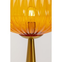 Lampadaire en verre orange et acier doré - Genie - Kare Design