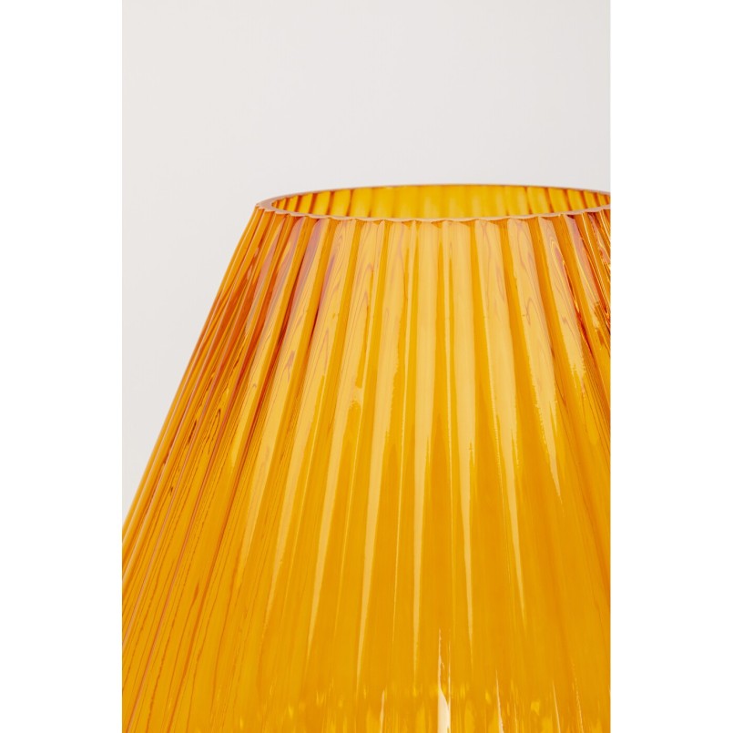 Lampadaire en verre orange et acier doré - Genie - Kare Design