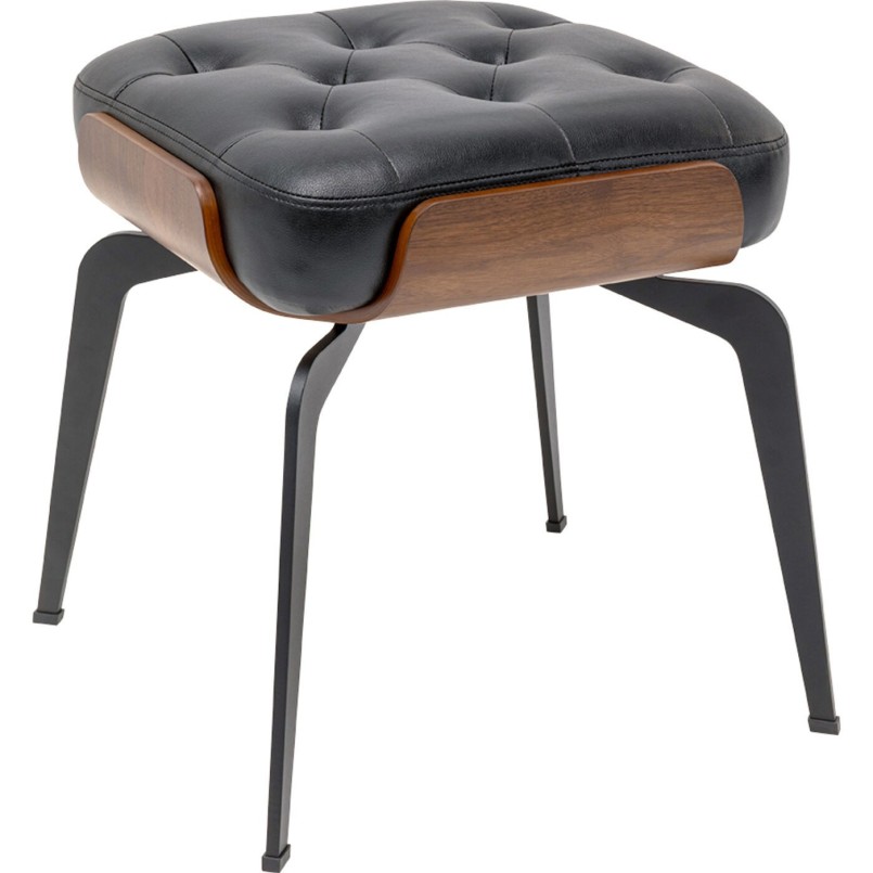 Tabouret vintage en simili noir - Bill - Kare Design