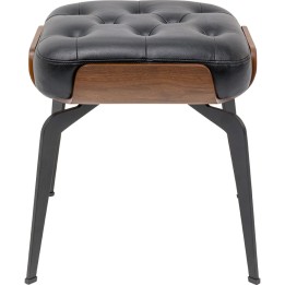Vintage kruk van zwart kunstleer - Bill - Kare Design