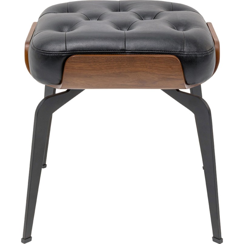Vintage kruk van zwart kunstleer - Bill - Kare Design