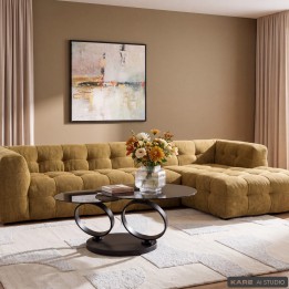 Oker fluwelen hoekbank rechts - Salamanca - Kare Design