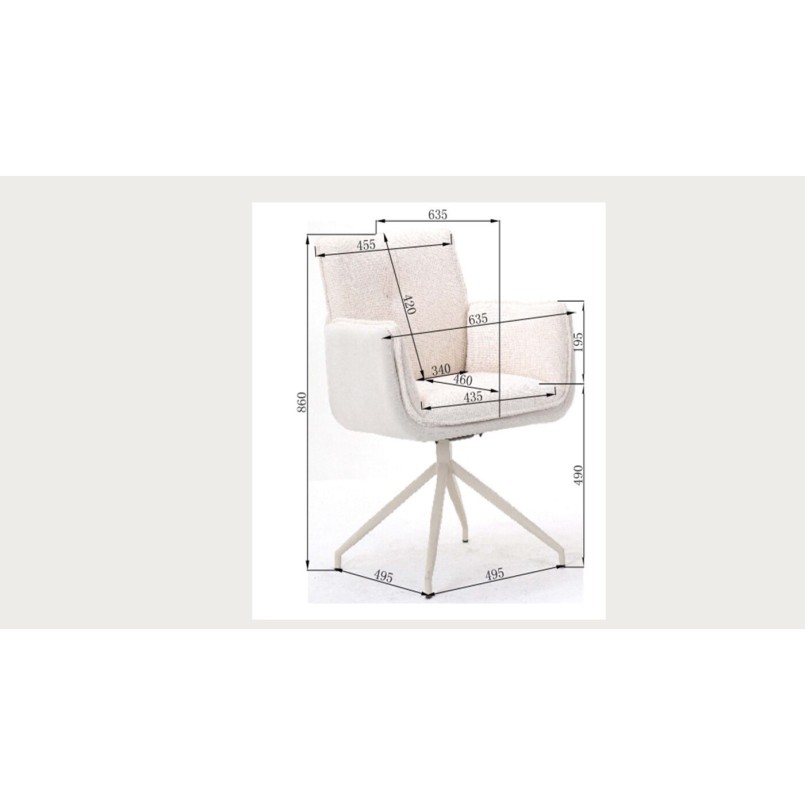 Bruine draaistoel met armleuningen - Hilla - Kare Design
