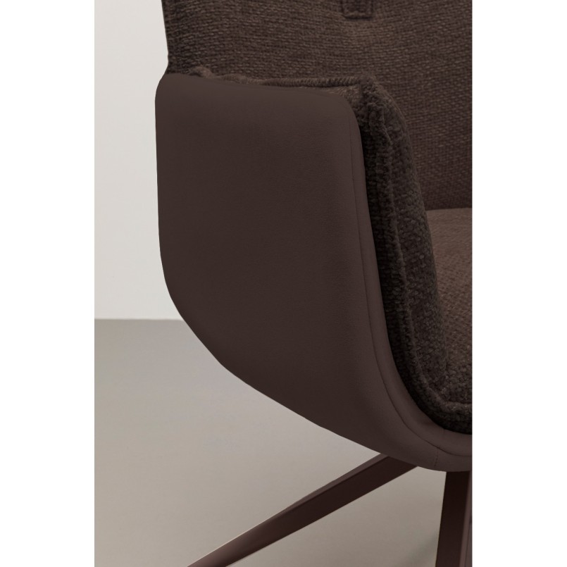 Chaise avec accoudoirs pivotante marron - Hilla - Kare Design