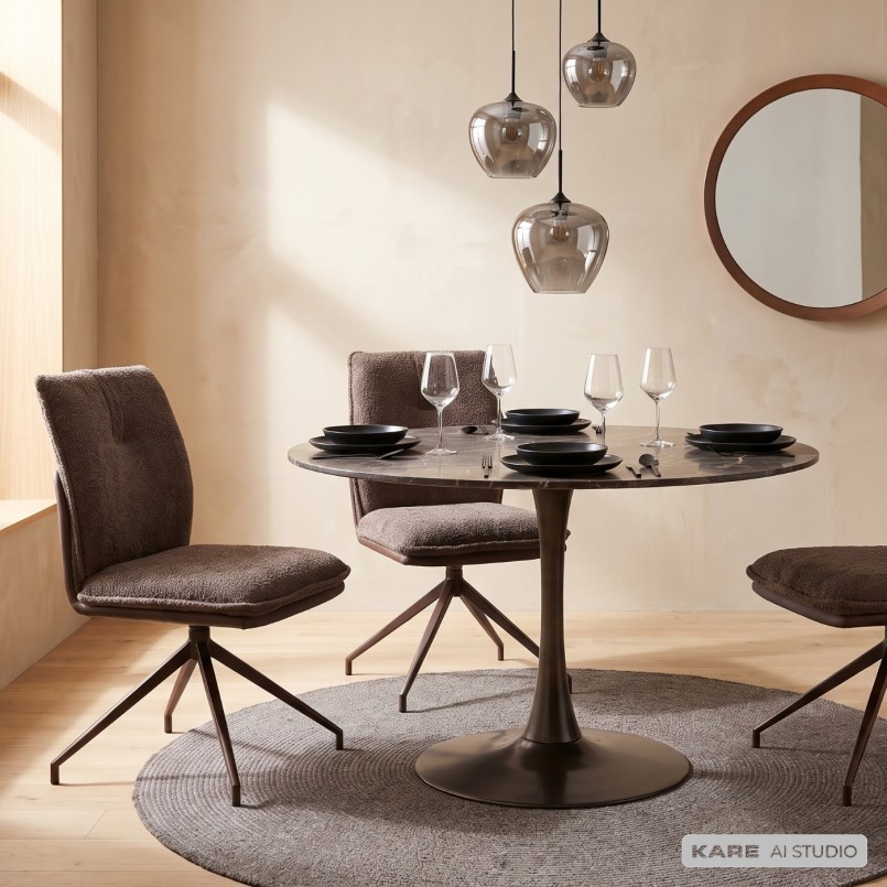 Brown Swivel Chair - Hilla - Kare Design