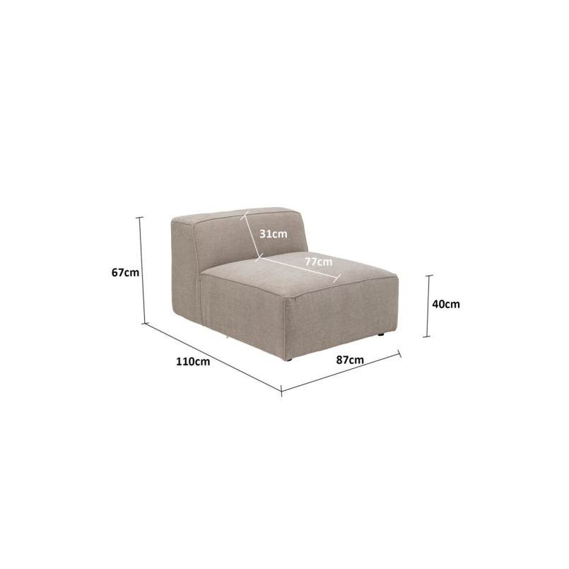 Zitting voor modulaire bank, taupe - Cubo - Kare Design