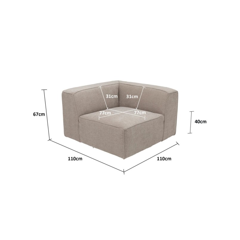 Angle pour canapé modulable taupe - Cubo - Kare Design