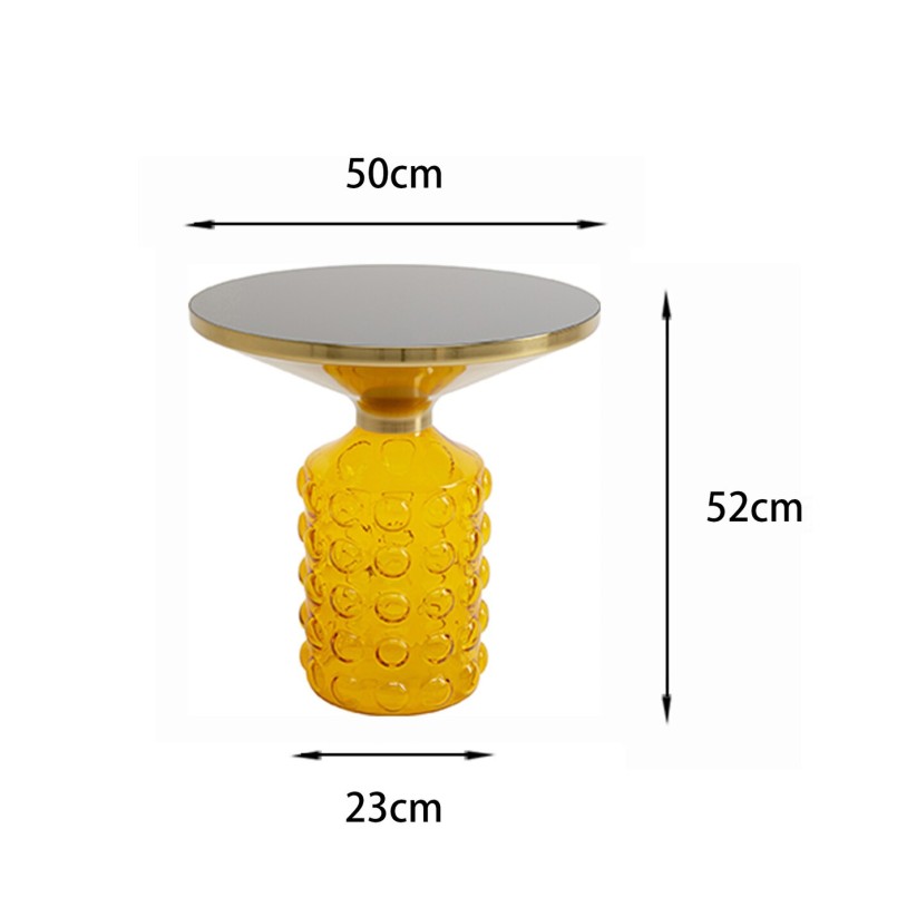 Table d'appoint en verre jaune - Lola - Kare Design