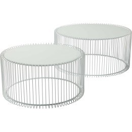 Tables basses Wire blanche 2/set Kare Design
