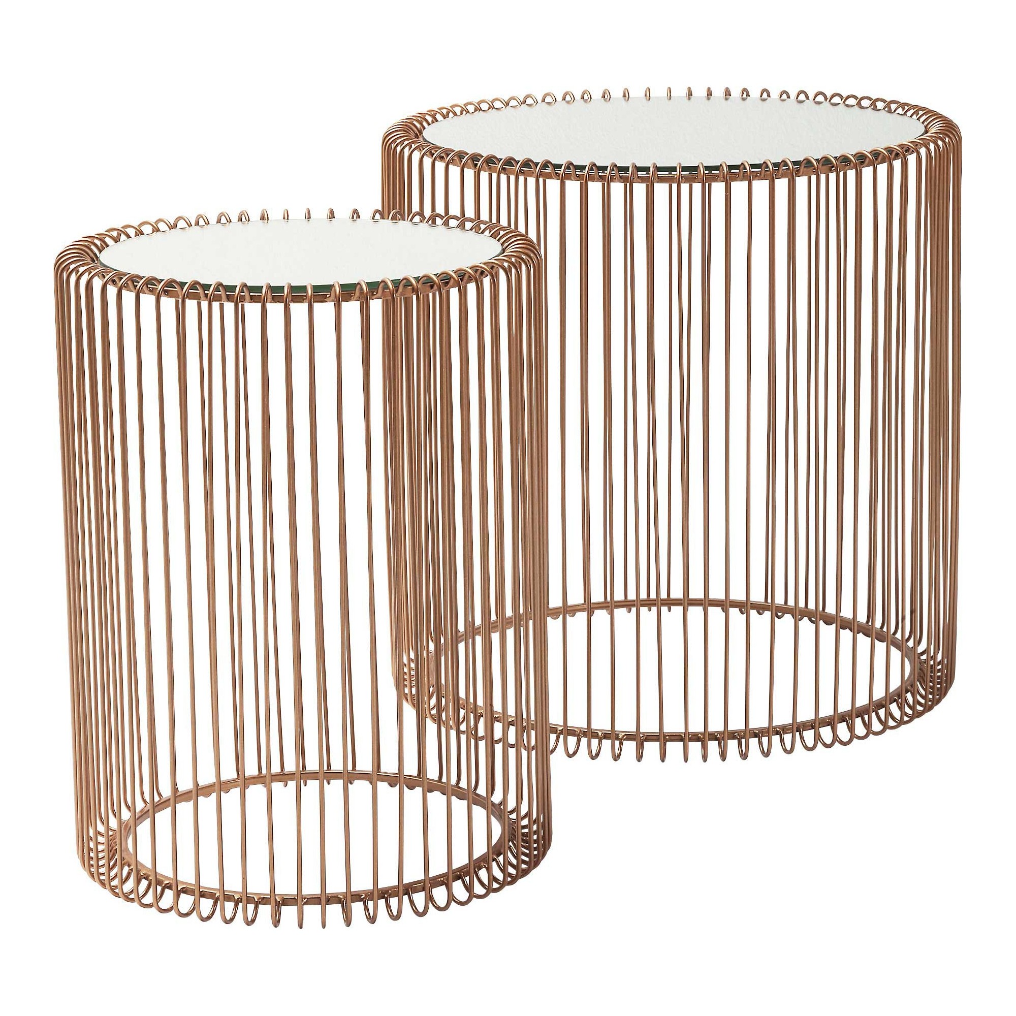 Side Table Wire Copper (2/Set) Ø44cm Kare Design