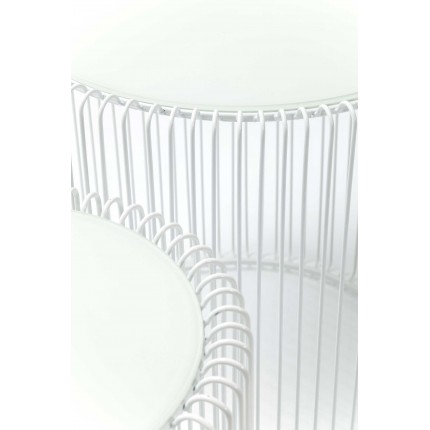 Bijzettafel Wire Wit (2/Set) Ø44cm Kare Design