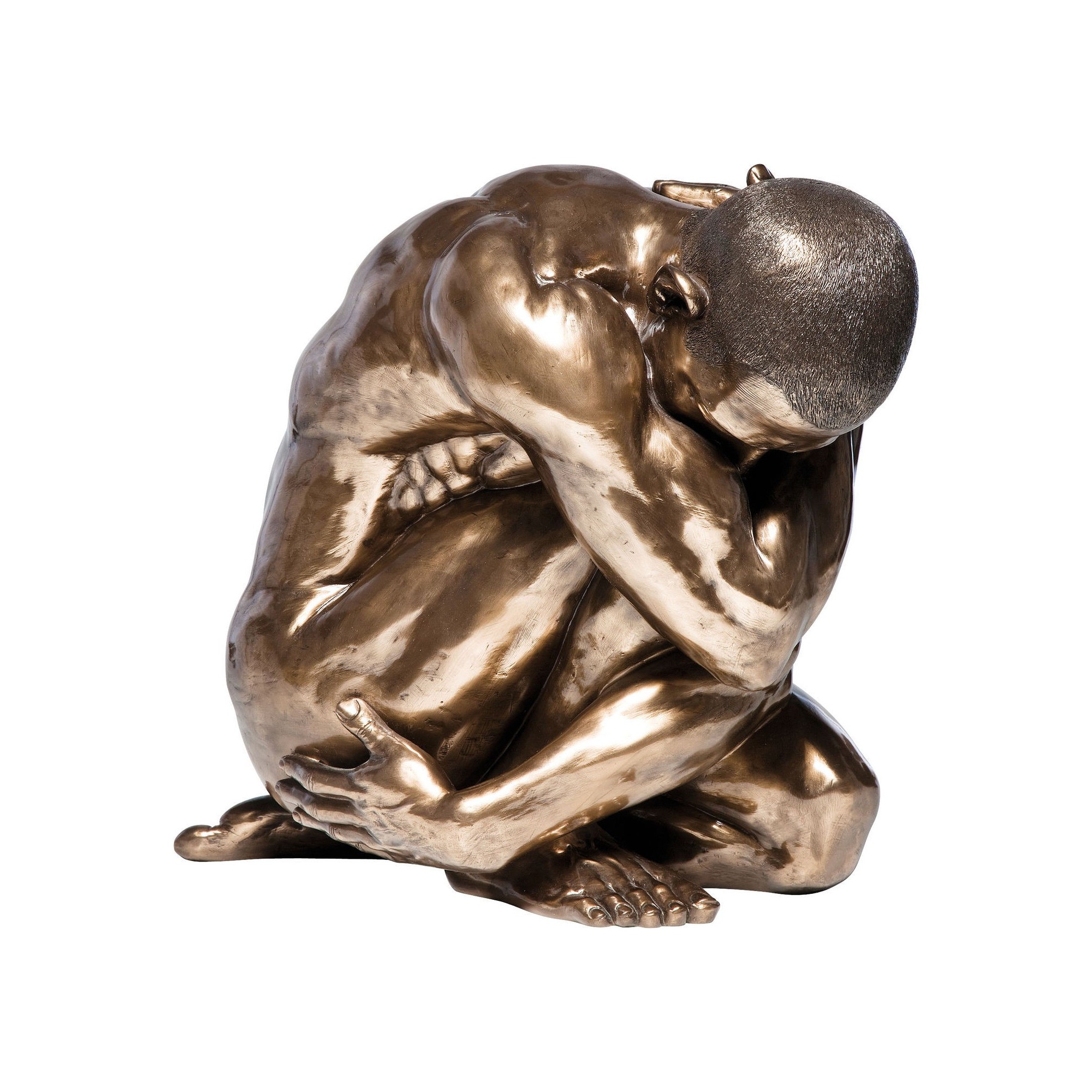 Deco Figurine Nude Man Hug Bronze 54cm Kare Design