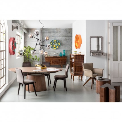 Uitschuifbare eettafel Benvenuto ovaal walnoot Kare Design