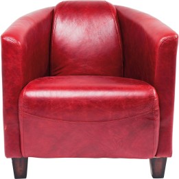 Fauteuil Cuir Cigar Lounge rouge Kare Design 