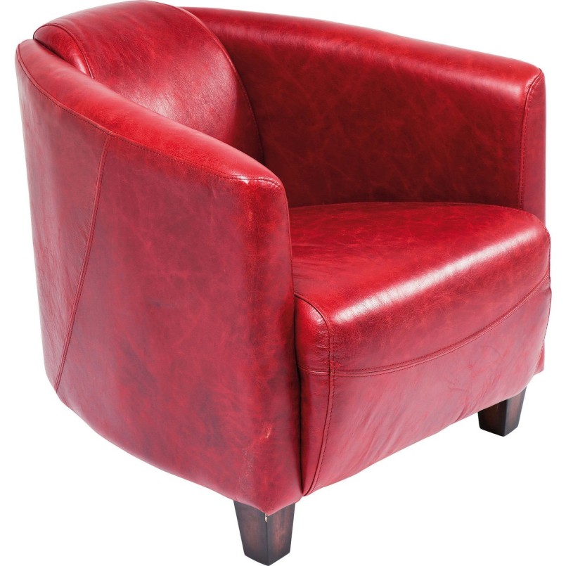Fauteuil Cuir Cigar Lounge rouge Kare Design 